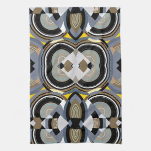 Vintage Art Deco Pochoir Jazz Geometrische Vormen Theedoek