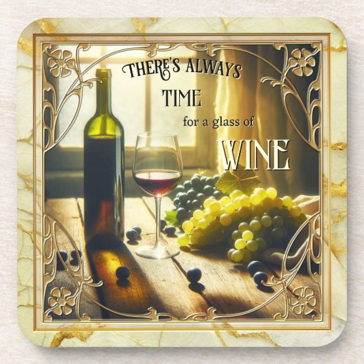 Vintage Art Deco Red Wine Coasters Bier Onderzetter (Voorkant)