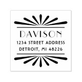 Vintage Art Deco Shell Frame Return Address Zelfinktende Stempel (Design)