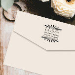Vintage Art Deco Shell Frame Return Address Zelfinktende Stempel<br><div class="desc">Self-inking return address stamper inspired by vintage art deco style. Design features a decorative shell monogram frame with custom return address text.</div>