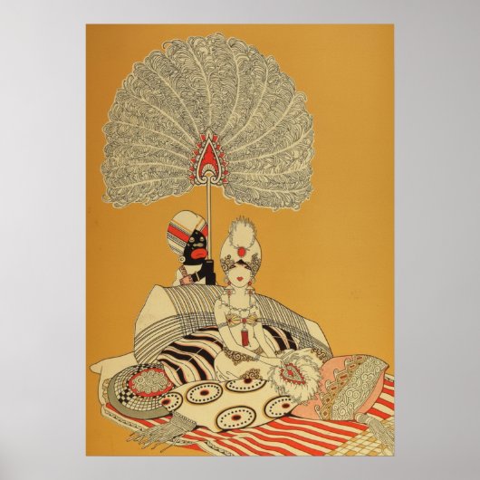 Vintage Art Deco Showgirl Poster – 1920s Veer (Voorkant)
