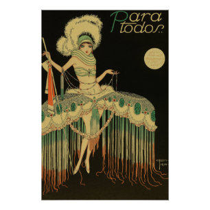 Vintage Art Deco Showgirl Poster – Jaren 20 Cabare