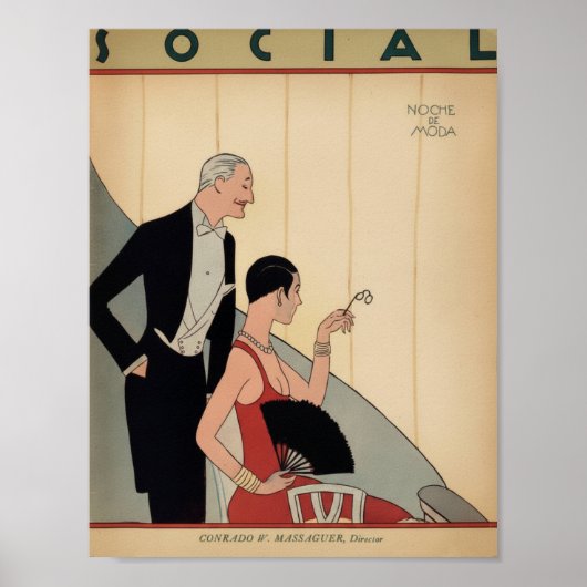 Vintage Art Deco - Sociaal - Bij de Opera Poster (Voorkant)