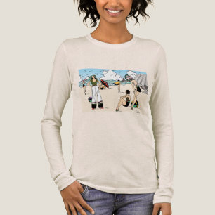 Vintage Art Deco strandillustratie jaren 20 Kust Tri-Blend Shirt