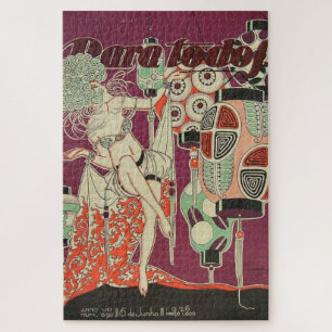 Vintage Art Deco - Voor Iedereen - Krullend Haar Legpuzzel