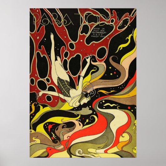 Vintage Art Deco - Voor Iedereen - Psychedelisch W Poster (Voorkant)