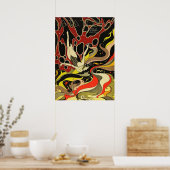 Vintage Art Deco - Voor Iedereen - Psychedelisch W Poster (Keuken)
