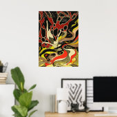 Vintage Art Deco - Voor Iedereen - Psychedelisch W Poster (Thuiskantoor)