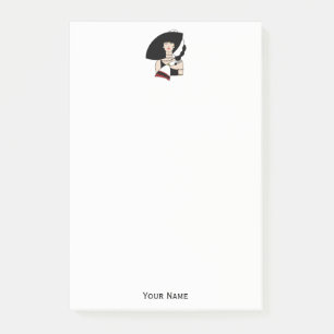 Vintage Art Deco vrouw met hoed handschoenen kleur Post-it® Notes
