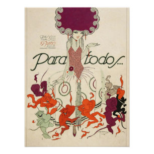 Vintage Art Deco-vrouwenposter – Whimsical jaren 2 Perfect Poster