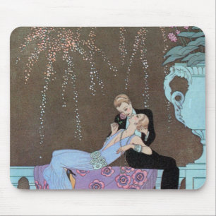 Vintage Art Deco Vuurwerk Le Feu, George Barbier Muismat