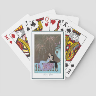 Vintage Art Deco Vuurwerk Le Feu, George Barbier Speelkaarten