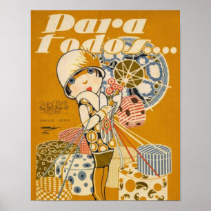 Vintage Art Deco-winkelierposter – mode uit de jar Poster