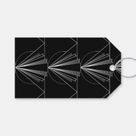Vintage Art Deco Zwart en Wit Geometrisch Cadeaulabel