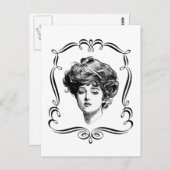 Vintage Art Gibson Girl Briefkaart (Voorkant / Achterkant)