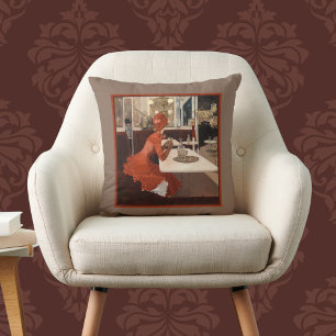 Vintage Art - In het Café - Fernand Lungren Vierka Kussen