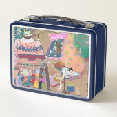 Vintage Art Lunch Box Navy (Achterkant)