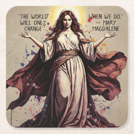 Vintage Art Mary Magdalene Quote  Kartonnen Onderzetters