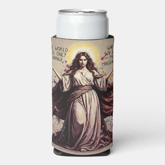 Vintage Art Mary Magdalene Quote  Seltzer Blikjeskoeler (Seltzer Voorkant)