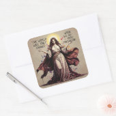 Vintage Art Mary Magdalene Quote  Vierkante Sticker (Envelop)