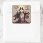 Vintage Art Mary Magdalene Quote  Vierkante Sticker (Tas)