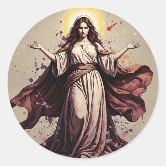 Vintage Art Mary Magdalene   Ronde Sticker (Voorkant)