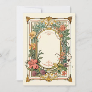 Vintage Art Nouveau bloem bruidsdouche Bedankkaart