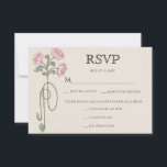 Vintage Art Nouveau Blush Pink Flowers Sage Meals RSVP Kaartje<br><div class="desc">Romantic design with Art Nouveau style flowers,  in the colors of peony blush pink with muted greens on the background of vintage paper. Elegant,  sophisticated vintage fonts complete the timeless and classy look.</div>