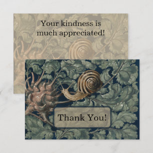 Vintage Art Nouveau Botanische Slak Antiek Bedankkaart
