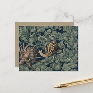 Vintage Art Nouveau Botanische Slak Antiek Briefkaart