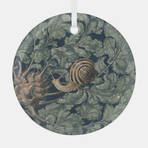 Vintage Art Nouveau botanische slak antiek Glas Ornament