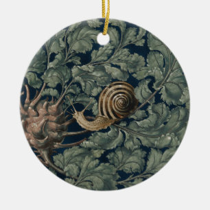 Vintage Art Nouveau botanische slak antiek Keramisch Ornament