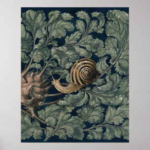 Vintage Art Nouveau botanische slak antiek Poster