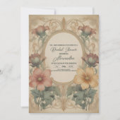 Vintage Art Nouveau Bruiloftsborrel Kaart (Voorkant)