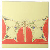 Vintage Art Nouveau Butterfly Pattern Frieze Tegeltje (Voorkant)