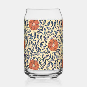 Vintage Art Nouveau Chinees Pioenroos Bloempatroon Blikvorm Glas