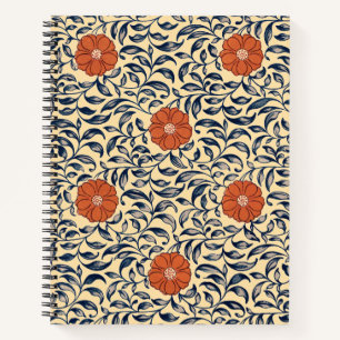 Vintage Art Nouveau Chinees Pioenroos Bloempatroon Notitieboek