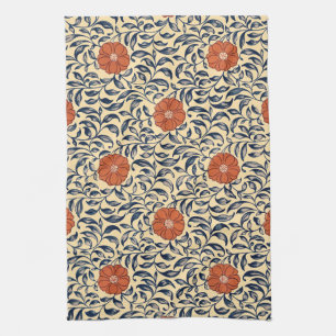 Vintage Art Nouveau Chinees Pioenroos Bloempatroon Theedoek