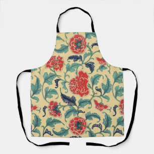 Vintage Art Nouveau Chinese Rode Bloemmotief Chino Schort