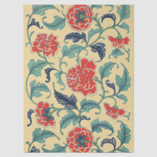Vintage Art Nouveau Chinese Rode Bloemmotief Chino Tissuepapier