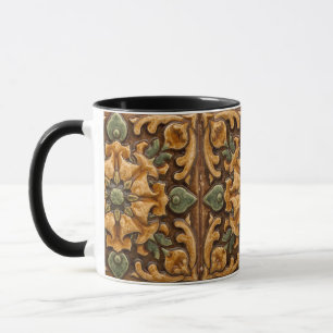 Vintage Art Nouveau Deco Majolica Bloemenkunstenaa Mok