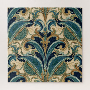 Vintage Art Nouveau Deco Majolica Bloemrijke Ambac Legpuzzel
