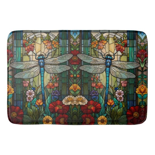 Vintage art nouveau dragonfly boho chic badmat (Voorkant)