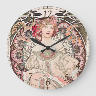 Vintage Art Nouveau Droombeeld door Alphonse Mucha Grote Klok