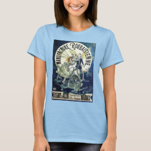 Vintage Art Nouveau feeën, fietspierrot maan T-shirt