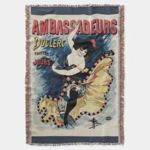 Vintage Art Nouveau Flamenco Danseres, Ambassadeur Deken