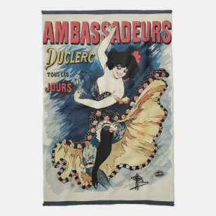 Vintage Art Nouveau Flamenco Danseres, Ambassadeur Theedoek