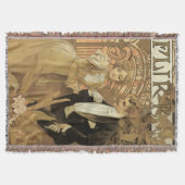 Vintage Art Nouveau Flirt Biscuits, Alphonse Mucha Deken (Voorkant)