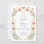 Vintage Art Nouveau Floral Botanical Wedding Kaart (Voorkant)