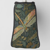 Vintage art nouveau green gold Dragonfly Golfheadcover (Draai 90)